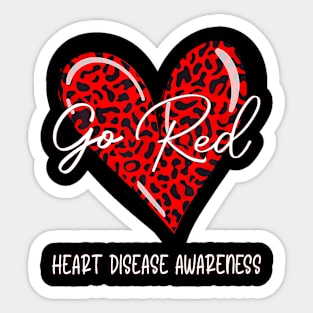 Go Reds Heart Disease Awareness Month Leopard Sticker